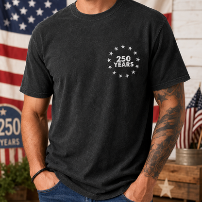 Patriotic USA Freedom Wash T-Shirt, America 250 Years Anniversary Tee THUC99