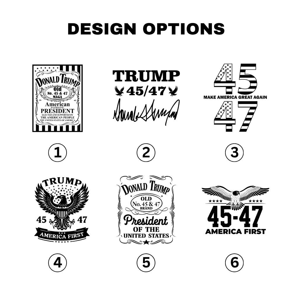 Trump 4547 Whiskey Decanter Set | Engraved Trump Presidential Whiskey Glasses
