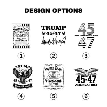 Trump 4547 Whiskey Decanter Set | Engraved Trump Presidential Whiskey Glasses