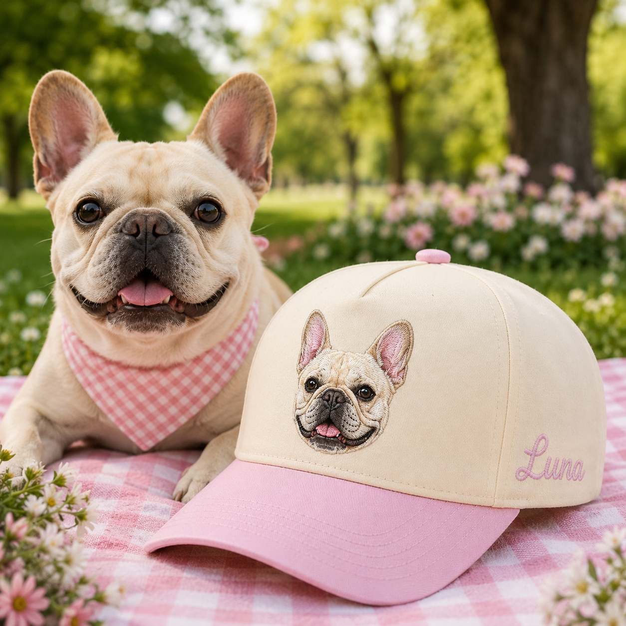 Custom Pet Face Embroidered Hat, Personalized Dog Name Hat, Dog Mom Dad Gift THUC99