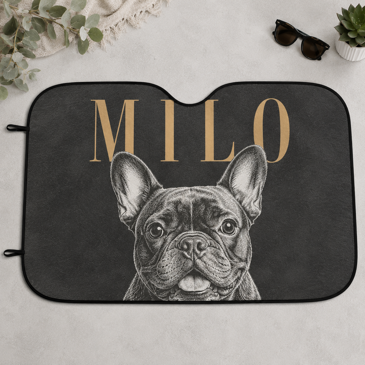Custom Dog Auto Car Sun Shade, Personalized Pet Windshield Sunshade, Custom Photo Dog Car Accessories Gift THUC99