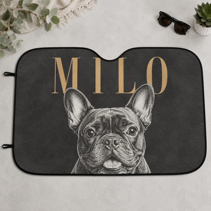 Custom Dog Auto Car Sun Shade, Personalized Pet Windshield Sunshade, Custom Photo Dog Car Accessories Gift THUC99