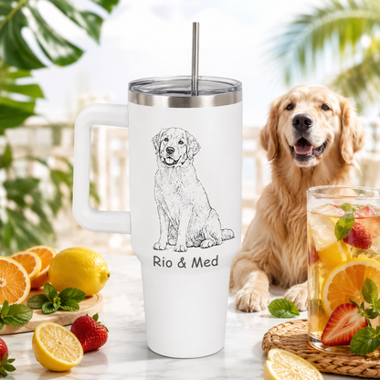 Custom Dog Photo Custom 40oz Tumbler – Personalized Travel Mug Gift for Pet Lovers THUC99
