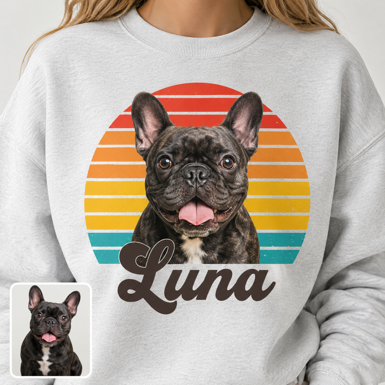 Custom Dog Face Sweatshirt Personalized Puppy Photo Hoodie Funny Gift for Pet Lovers THUC99