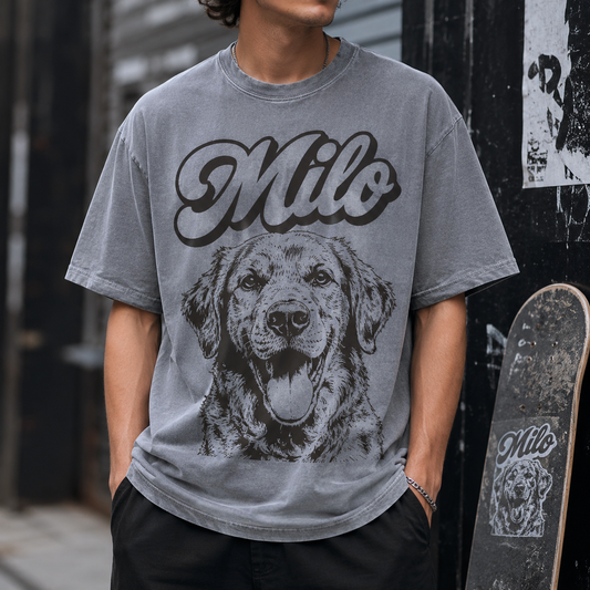 Custom Photo Dog Vintage Wash T-Shirt, Personalized Pet Lover Gift | Dog Lover Shirt THUC99