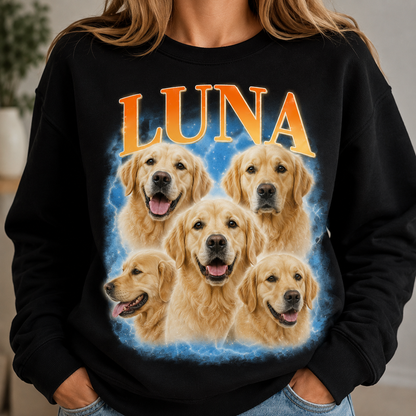 Custom Dog Portrait Sweatshirt Personalized Pet Face Hoodie Unique Gift for Dog Lovers THUC99