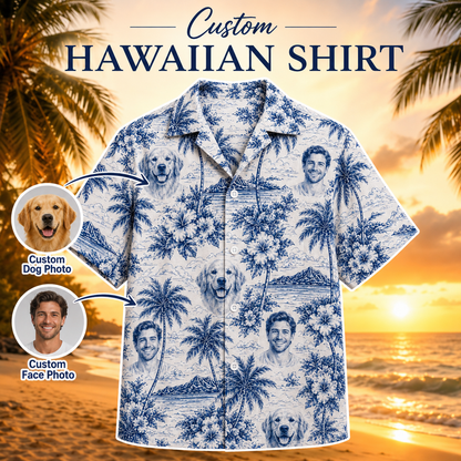 Custom Dog Photo Beach Shirt, Personalized Hawaiian Shirt For Dog Moms And Dads THUC99