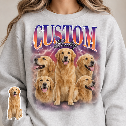 Custom Dog Photo Sweatshirt Personalized Pet Face Hoodie Anniversary Gift for Dog Owners THUC99