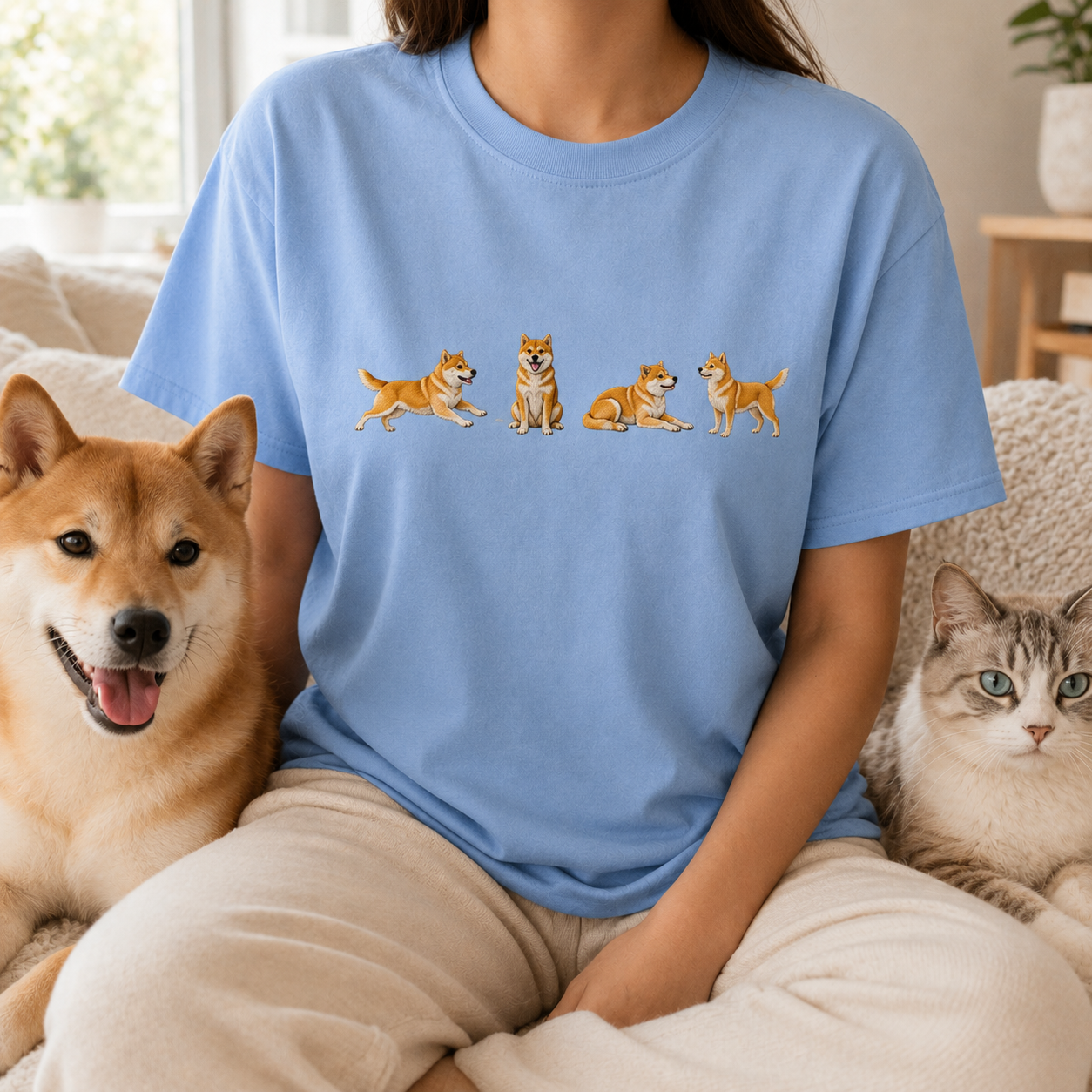 Custom Dog Embroidered Unisex Shirt, Personalized Pet Photo Tee, Dog Mom Dad Gift THUC99