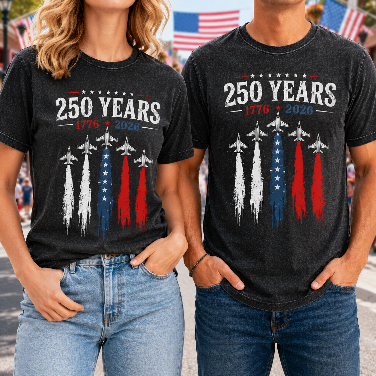 America 250 Years Freedom T-Shirt Unisex Patriotic Wash Shirt THUC99