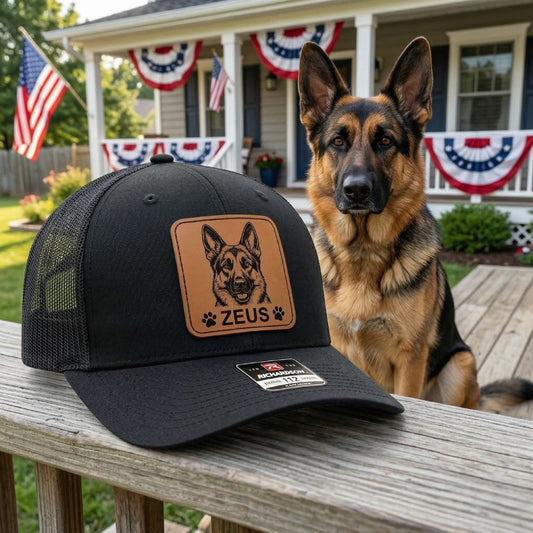 Custom Photo Dog Portrait Trucker Hat – Personalized Pet Paw Hat | Dog Mom Gift | Dog Gift THUC99