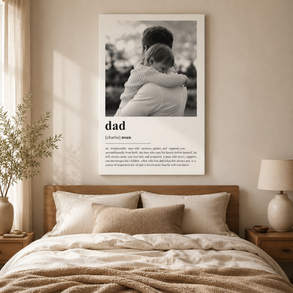 Custom Photo Big Dad Canvas Wall Art - Custom Gift For Dad TOM99