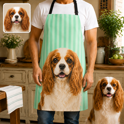Custom Dog Apron Personalized Photo Cooking Apron, Unique Pet Parent Gift for Kitchen, BBQ and Baking THUC99