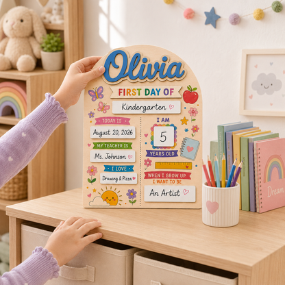 Custom Name Last Day of School Sign, Personalized School Milestone Board THUC99