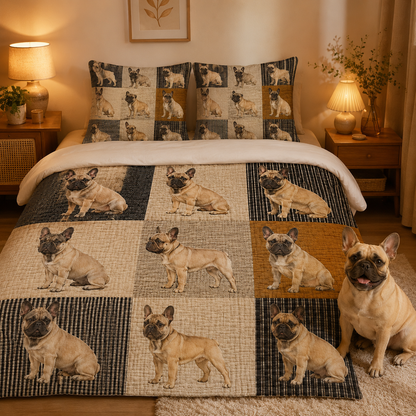 Custom Dog Face Bedding Set, Personalized Pet Portrait Bedroom Decor Gift THUC99