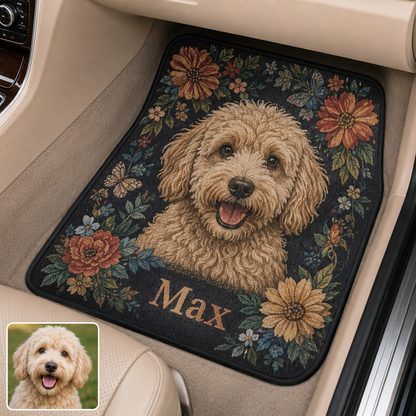 Personalized Dog Car Floor Mats 4-Piece Set, Custom Pet Photo Auto Mat, Dog Lover Gift THUC99