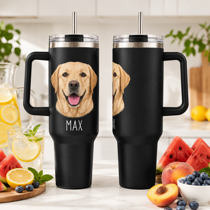 Custom Dog Picture 40oz Tumbler – Personalized Pet Lover Stainless Steel Travel Mug THUC99 (Copy)