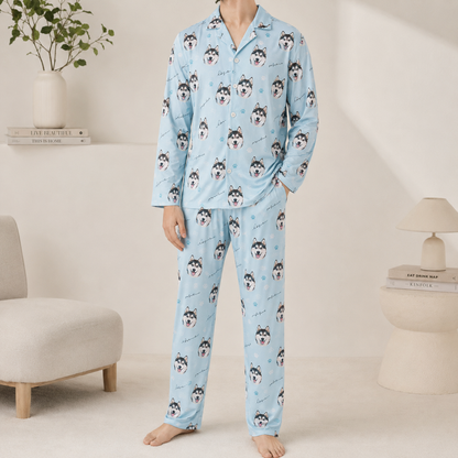 Custom Photo Dog Unisex Pajama Set, Personalized All Over Print Pet Lover Nightwear THUC99