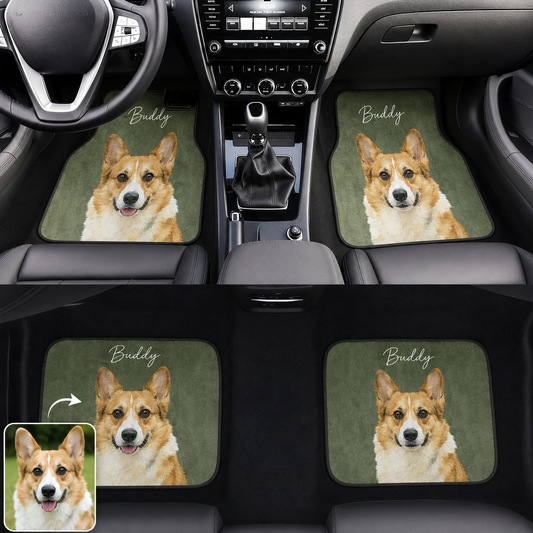 Custom Photo Dog Car Floor Mats 4-Piece Set, Personalized Pet Car Floor Mat, Car Interior Accessories THUC99