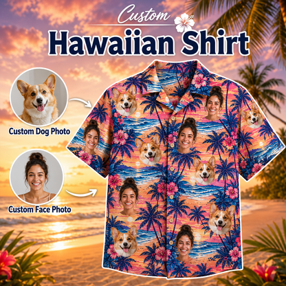 Personalized Photo Dog Hawaiian Shirt, Custom Pet Lover Summer Shirt, Beach Vacation Gift THUC99