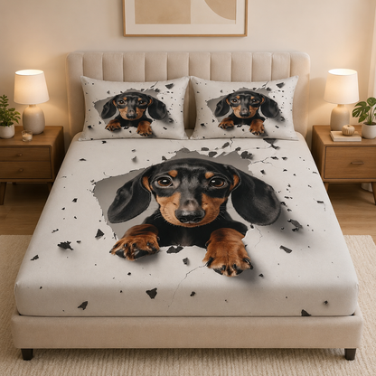 Custom Photo Dog Bedding Set, Dog Lover Bedroom Decor Gift THUC99