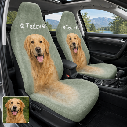 Custom Photo Dog Car Seat Cover, Personalized Pet Seat Protector, Dog Lover Car Interior Gift THUC99