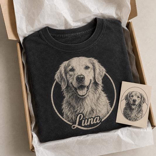 Custom Dog Picture Wash T-Shirt, Personalized Pet Owner Gift | Gift For Dog Lovers THUC99