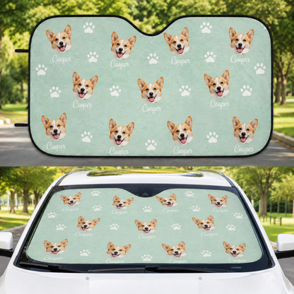 Personalized Dog Windshield Sun Shade, Custom Photo Pet Car Shade For Dog Lover THUC99