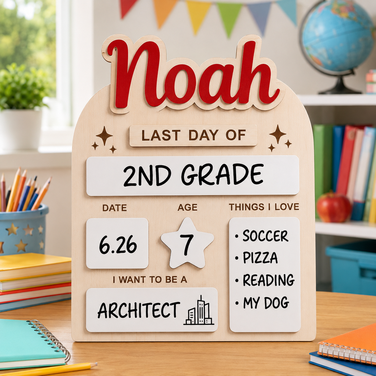 Personalized Preschool Kindergarten Board, Back to School Keepsake Sign THUC99