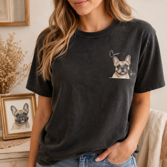 Personalized Dog Photo Unisex Wash T-Shirt, Custom Pet Shirt | Gift For Dog Lovers THUC99
