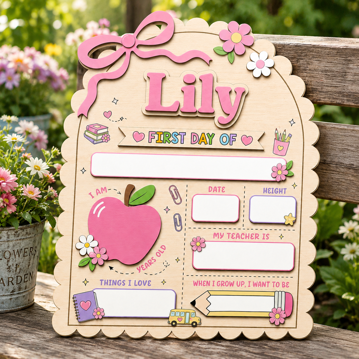 Custom Name First Day Last Day of School Sign, Custom Acrylic School Keepsake THUC99