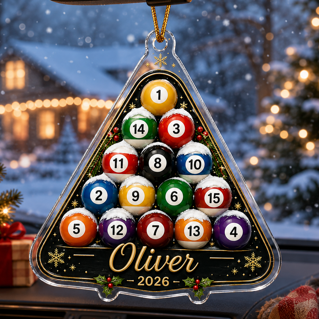 Custom Name Billiards Christmas Tree Acrylic