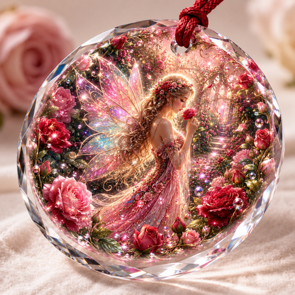 Fairy Glass Ornament Rose Garden Fairy