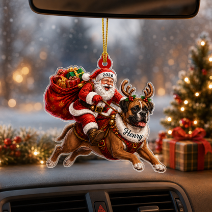Santa Claus and Dog Boxer