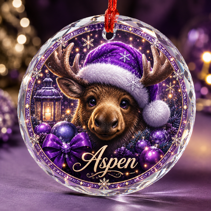 Purple Animal At Christmas Moose