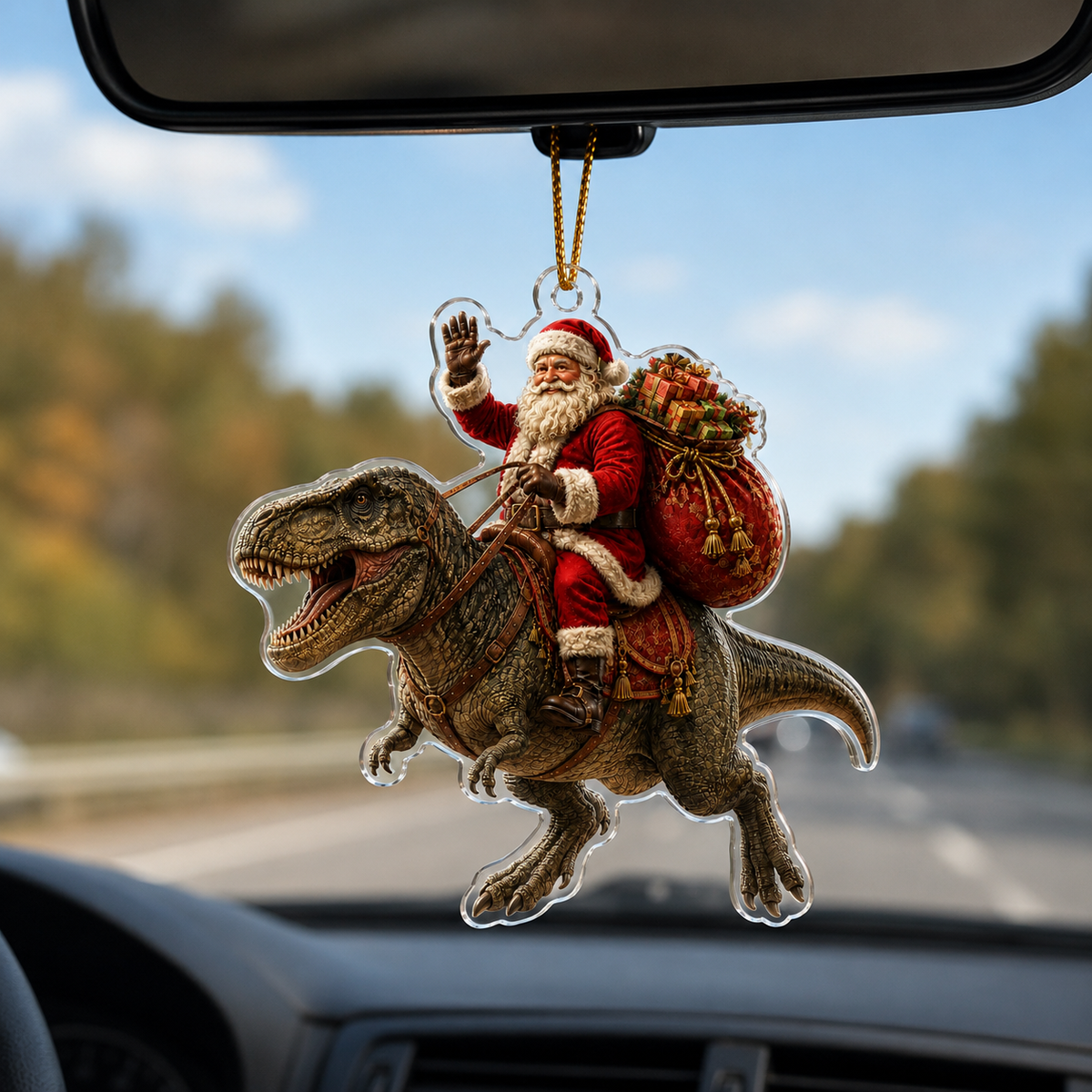 Dinosour With Santa Giganotosaurus