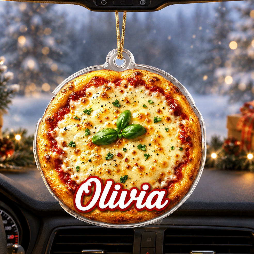 Breakfast Custom Name Mini Cheese Pizza Acrylic