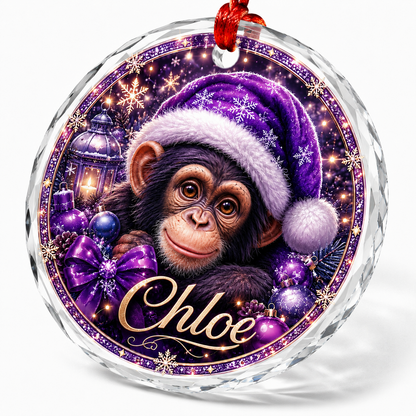 Purple Animal At Christmas Chimpanzee