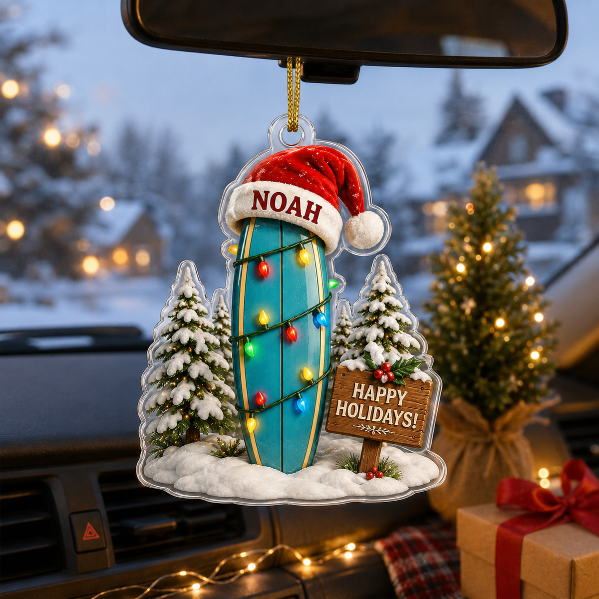 Surfing Personalize Acrylic Holiday Surf