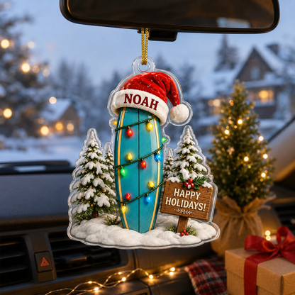 Surfing Personalize Acrylic Holiday Surf