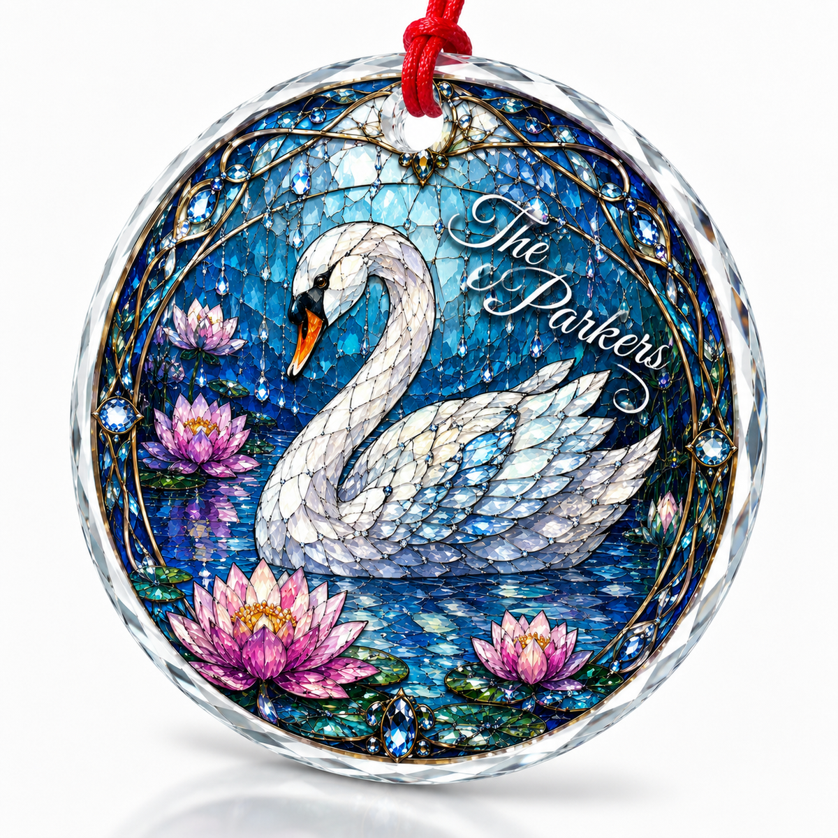 Custom Name Glass Animal Swan