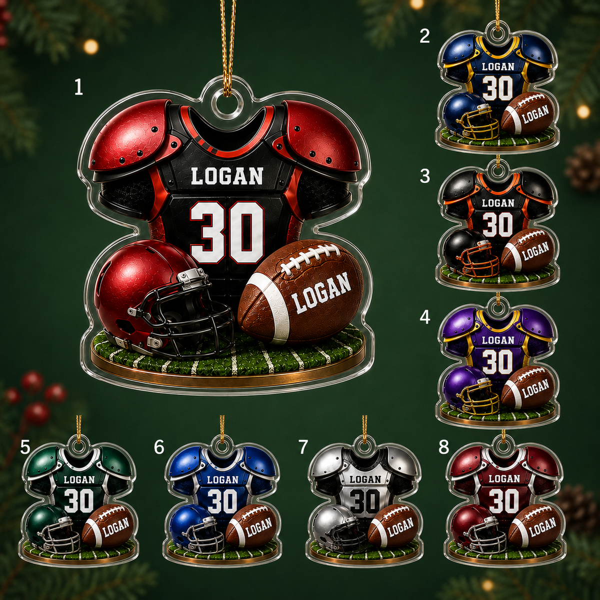 American Football Custome Name Acrylic Style 4