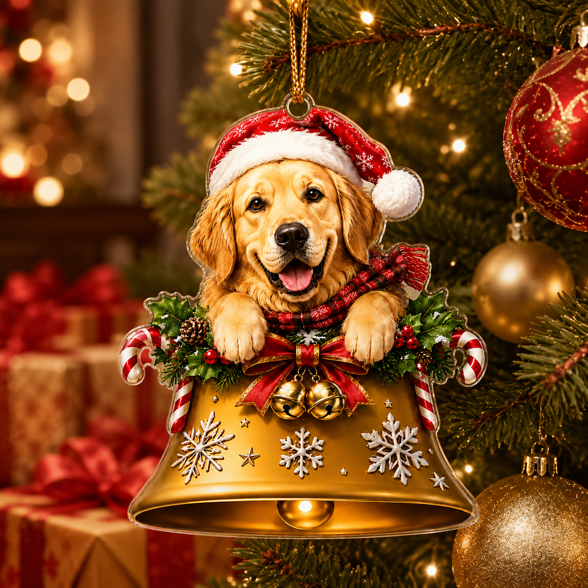 Dog Christmas Bell Golden Retriever