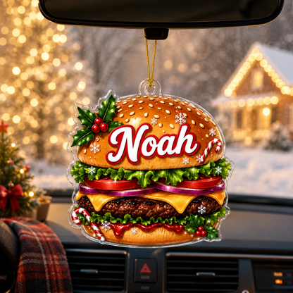 Custom Name Food Acrylic - Hamburger