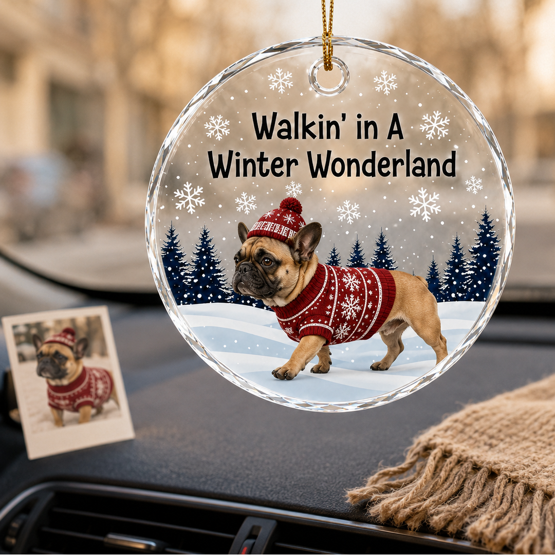 Custom Photo Dog Walkin Winter