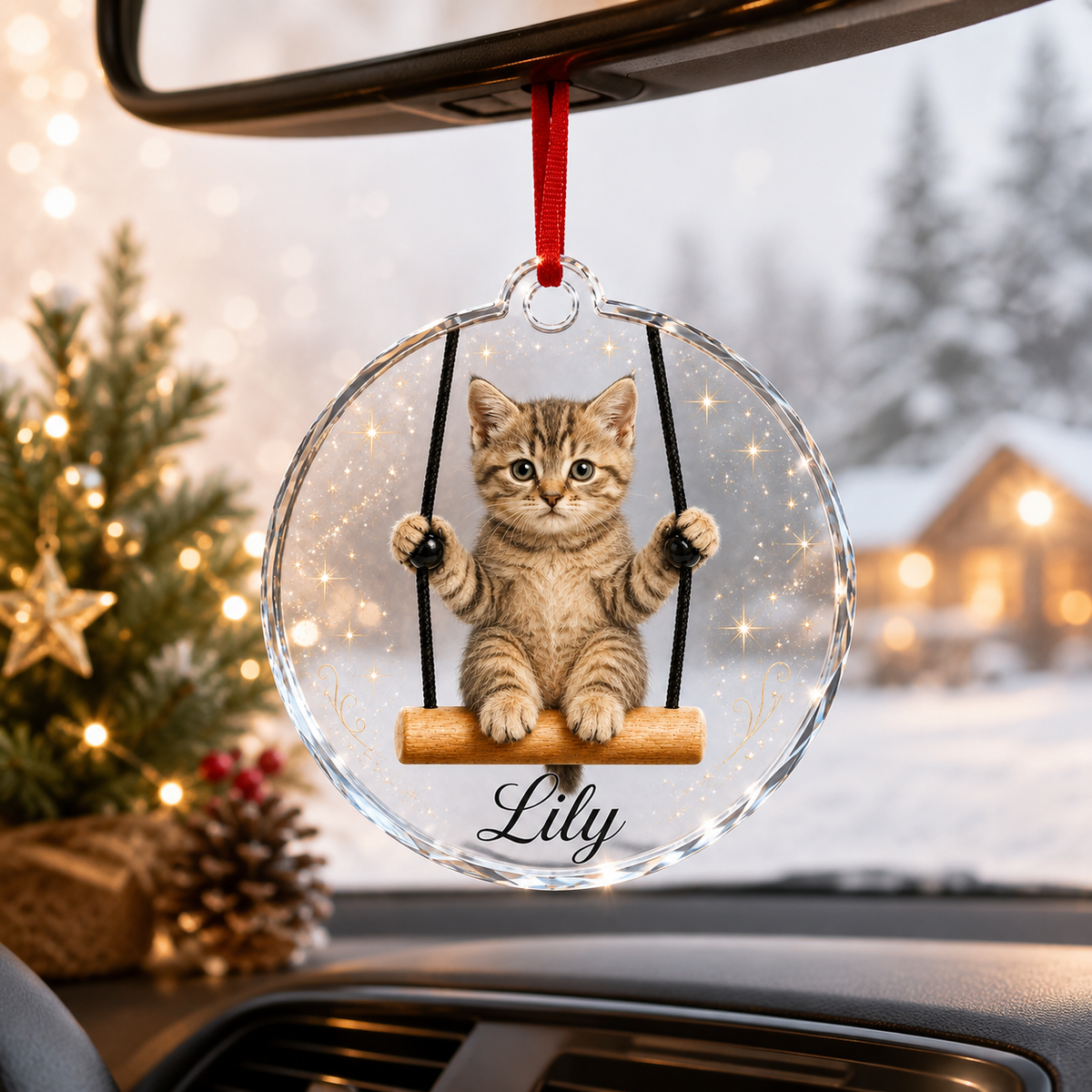 Animal Glass Ornament Cat