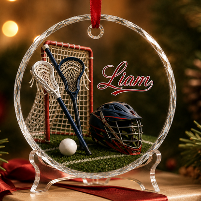 Sports Glass Ornament Lacrosse