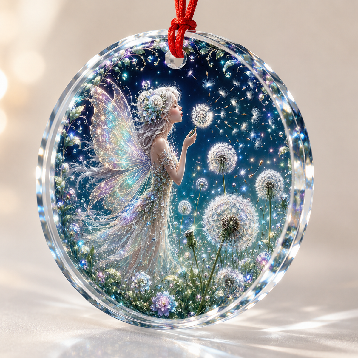 Fairy Glass Ornament Dandelion Fairy