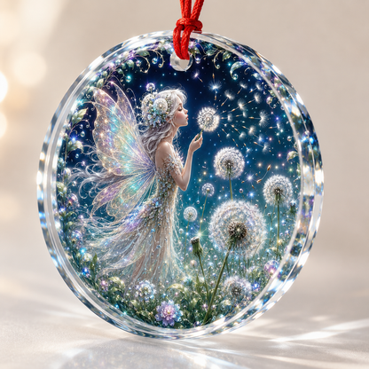 Fairy Glass Ornament Dandelion Fairy