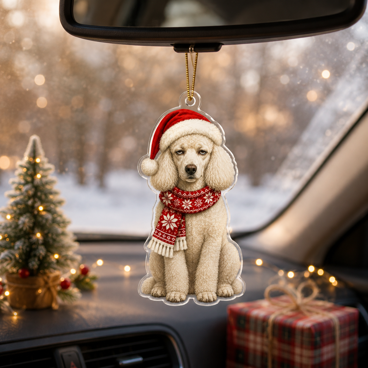 Dog Funny Christmas Poodle